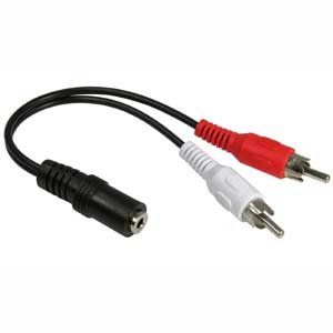 ACCL 6 inch 3.5mm Stereo Jack to 2xRCA Male Cable, 2 Pack