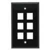 ACCL 6Port Keystone Wallplate Black Smooth Face, 2 Pack view 1