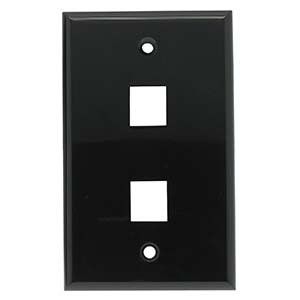 ACCL 2Port Keystone Wallplate Black Smooth Face, 5 Pack