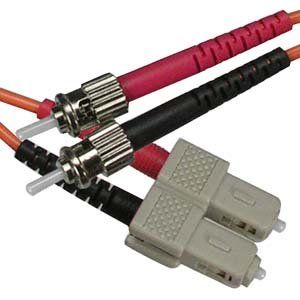 ACCL 3m ST/UPC SC/UPC OM2 Multimode Duplex OFNR Fiber Optic Patch Cable, 4 Pack
