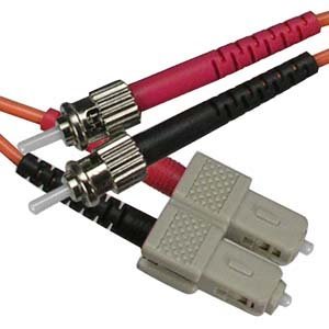 ACCL 3m ST/UPC SC/UPC OM2 Multimode Duplex OFNR Fiber Optic Patch Cable, 4 Pack
