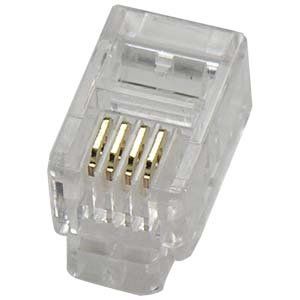 ACCL RJ22 4P4C Plug for Handset Flat Stranded Wire 100pk, 3 Pack