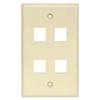 ACCL 4Port Keystone Wallplate Ivory Smooth Face, 2 Pack view 1