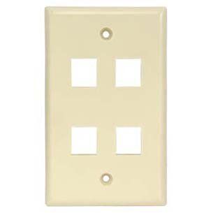 ACCL 4Port Keystone Wallplate Ivory Smooth Face, 10 Pack