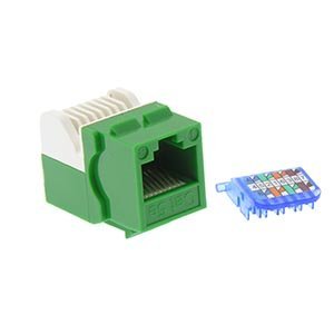 ACCL Cat.5E Tool Less Keystone Jack Green, 10 Pack