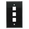 ACCL 3Port Keystone Wallplate Black Smooth Face, 10 Pack view 1