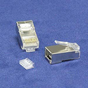 ACCL RJ45 Cat.6 Shielded Plug Solid 50 Micron 3-Prong w/Inserter 100pk, 4 Pack