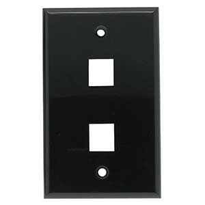 ACCL 2Port Keystone Wallplate Black Smooth Face, 4 Pack