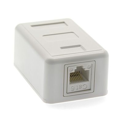 ACCL Cat.6 1-Port Surfacemount Box White w/Keystone Jack, 4 Pack