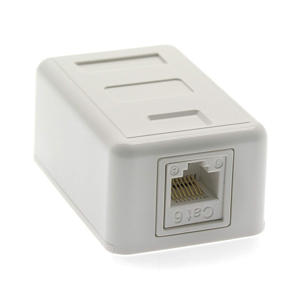 ACCL Cat.6 1-Port Surfacemount Box White w/Keystone Jack, 4 Pack