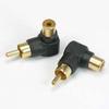 ACCL RCA Male/Female Right Angle Adapter, Black, 3 Pack view 1