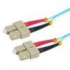 ACCL 1m SC/UPC SC/UPC OM4 Multimoide Duplex Aqua Fiber Optic Patch Cable, 3 Pack view 1