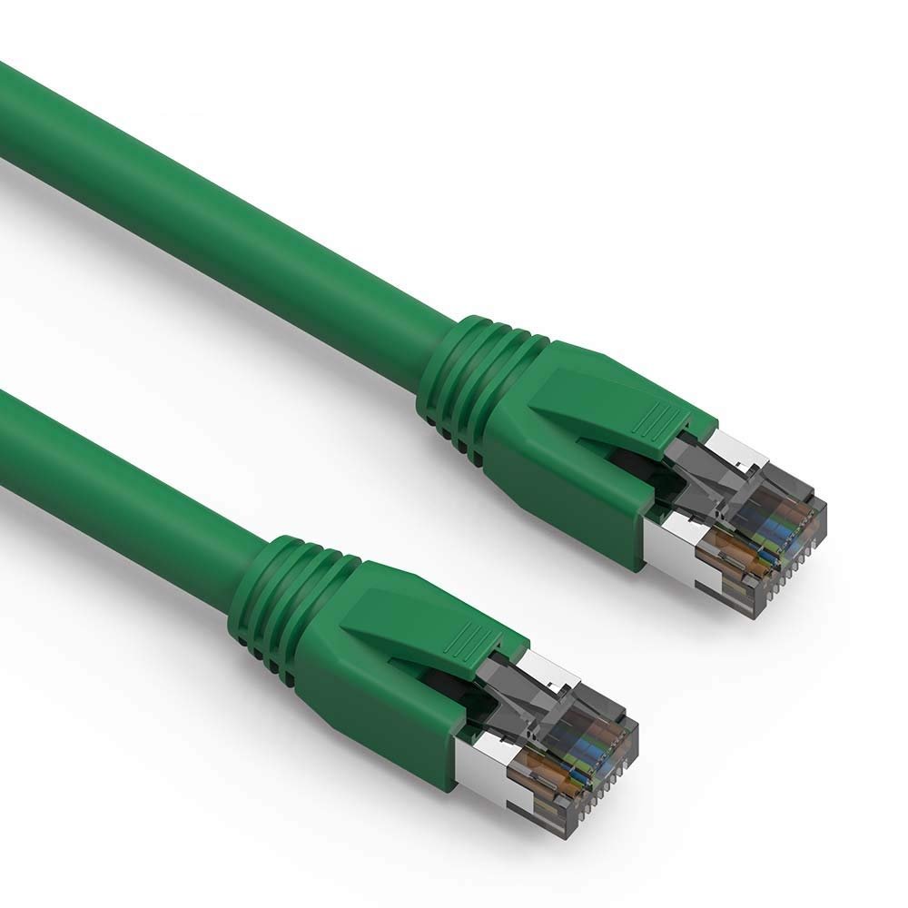 ACCL 1Ft Cat.8 S/FTP Ethernet Network Cable Green 24AWG, 2 Pack