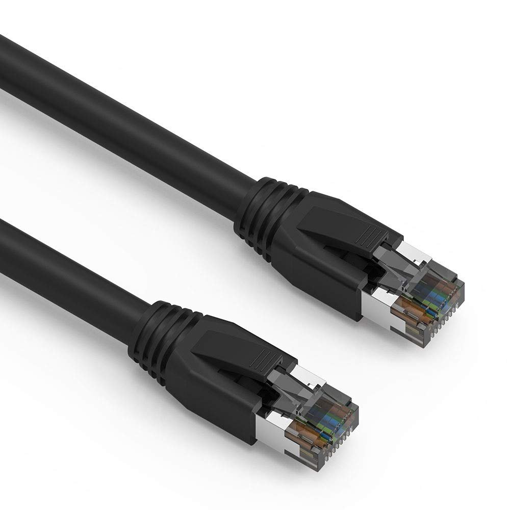 ACCL 1Ft Cat.8 S/FTP Ethernet Network Cable Black 24AWG, 2 Pack