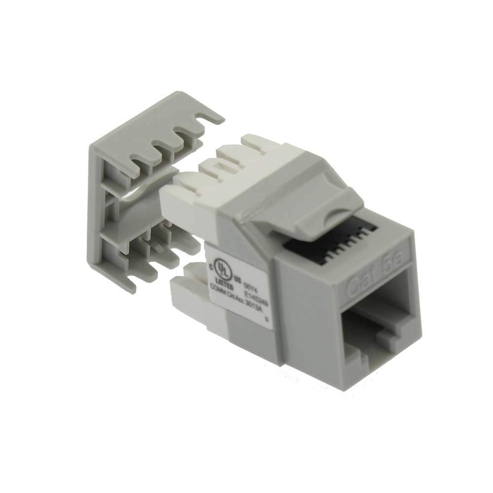 ACCL Cat.5E RJ45 110 Type 180 Keystone Jack Gray, 10 Pack