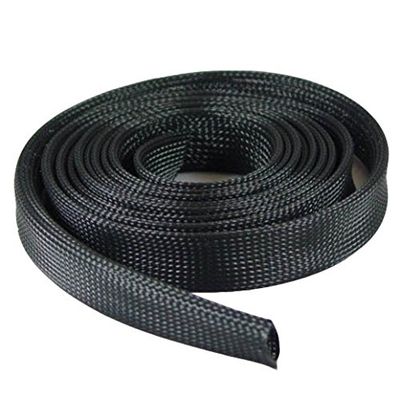 ACCL Expandable Braided Cable Sock Black 1" (25.4mm) X 50Ft(15.24m), 10 Pack