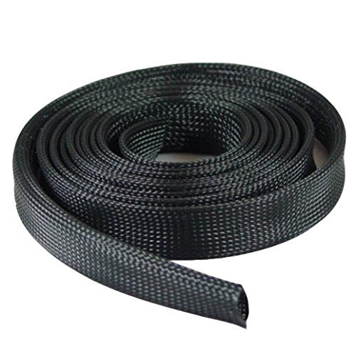 ACCL Expandable Braided Cable Sock Black 1" (25.4mm) X 50Ft(15.24m), 10 Pack
