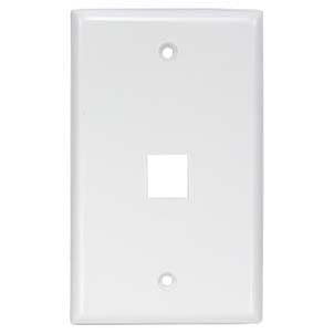 ACCL 1Port Keystone Wallplate White Smooth Face, 3 Pack