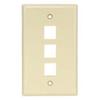 ACCL 3Port Keystone Wallplate Ivory Smooth Face, 5 Pack view 1