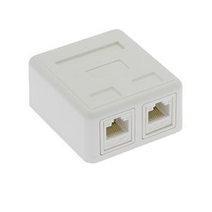 ACCL Cat.5E 2Port Surface Mount Box White w/Jack, 5 Pack