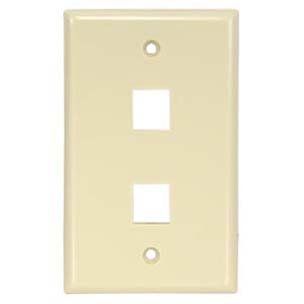 ACCL 2Port Keystone Wallplate Ivory Smooth Face, 2 Pack