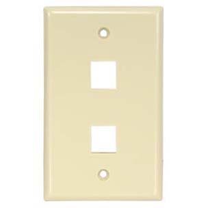 ACCL 2Port Keystone Wallplate Ivory Smooth Face, 2 Pack