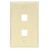 ACCL 2Port Keystone Wallplate Ivory Smooth Face, 2 Pack view 1