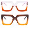 bullabulling Oversized Square Anti-Blue Reading Glasses Eye Fatigue Colorful Gradient Cat Eye Fashion Glasses view 2