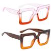 bullabulling Oversized Square Anti-Blue Reading Glasses Eye Fatigue Colorful Gradient Cat Eye Fashion Glasses view 4