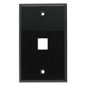 ACCL 1Port Keystone Wallplate Black Smooth Face, 3 Pack