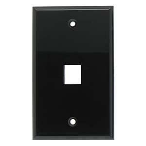 ACCL 1Port Keystone Wallplate Black Smooth Face, 3 Pack