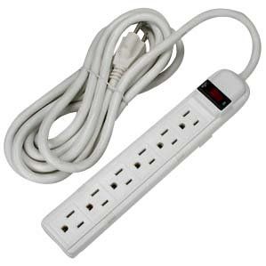 ACCL 12Ft 6-Outlet Surge Protector 14AWG/3, 15A, 90J, 3 Pack
