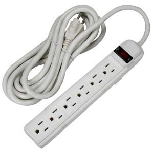 ACCL 12Ft 6-Outlet Surge Protector 14AWG/3, 15A, 90J, 3 Pack
