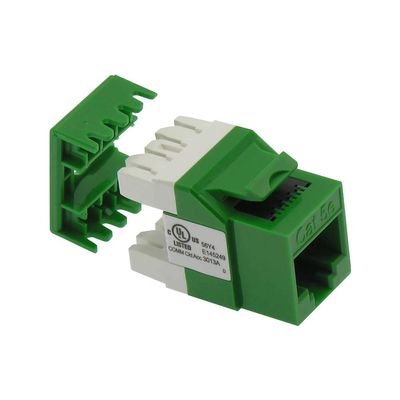 ACCL Cat.5E RJ45 110 Type 180 Keystone Jack Green, 10 Pack