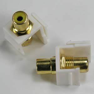 ACCL RCA Yellow F/F Keystone Module White, 5 Pack