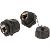 ACCL Cat.6 RJ45 Shielded Industrial Panelmount Bulkhead Coupler with Dust Cap, 4 Pack view 1