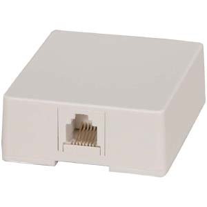 ACCL RJ12 Modular Single Port Surface Mount Jack White, 4 Pack