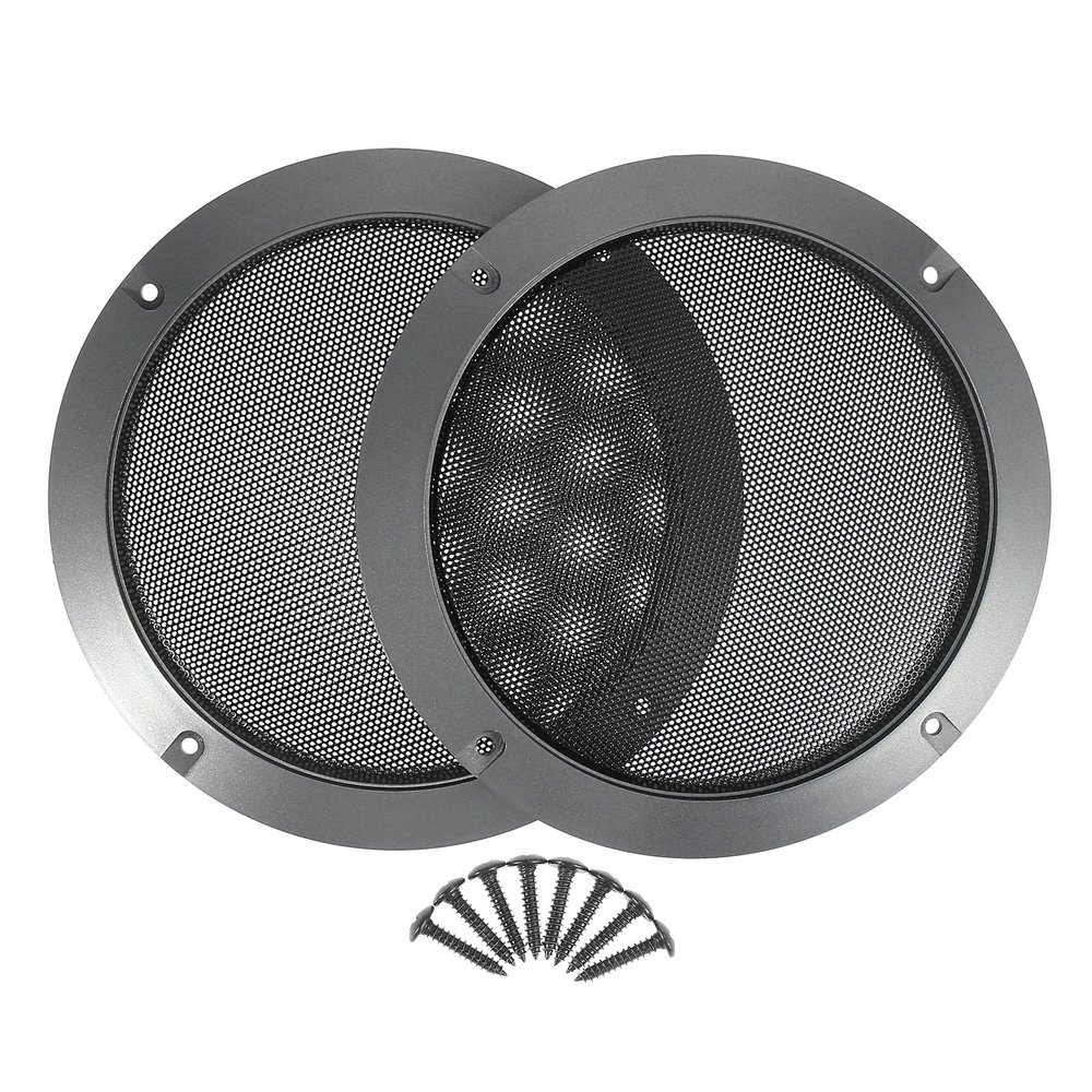 ACROPIX 6.5 Inch Universal Speaker Grills Cover Mesh Guard Protective Case with Screws Titanium Tone - Pack of 2