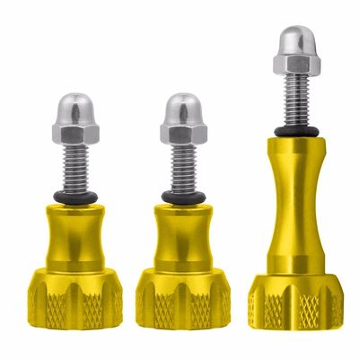BGNing CNC Aluminum Bolt Nut Screw 1pack of 3pcs 1 Long + 2 Short Compatible with GoPro Hero/SJ4000/EKEN/YI/Mount (Gold)