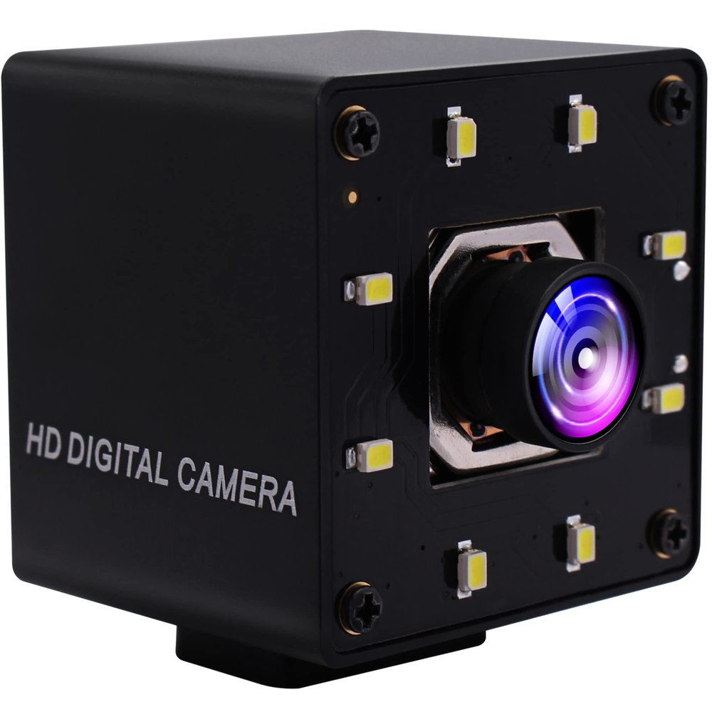 ALPCAM USB Camera 4K Autofocus Webcam High Resolution UHD 2160P Camera with 8pcs White LEDs,100No Distortion Lens Webcamera with IMX415 Sensor,30fps Plug and Play Web Cam for Video Conference