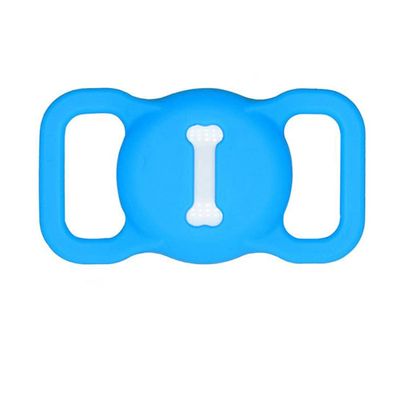 2Pcs Dog Collar Pet Loop Holder Silicone Protective Case for Compatible with Apple Airtag GPS Tracking Finder