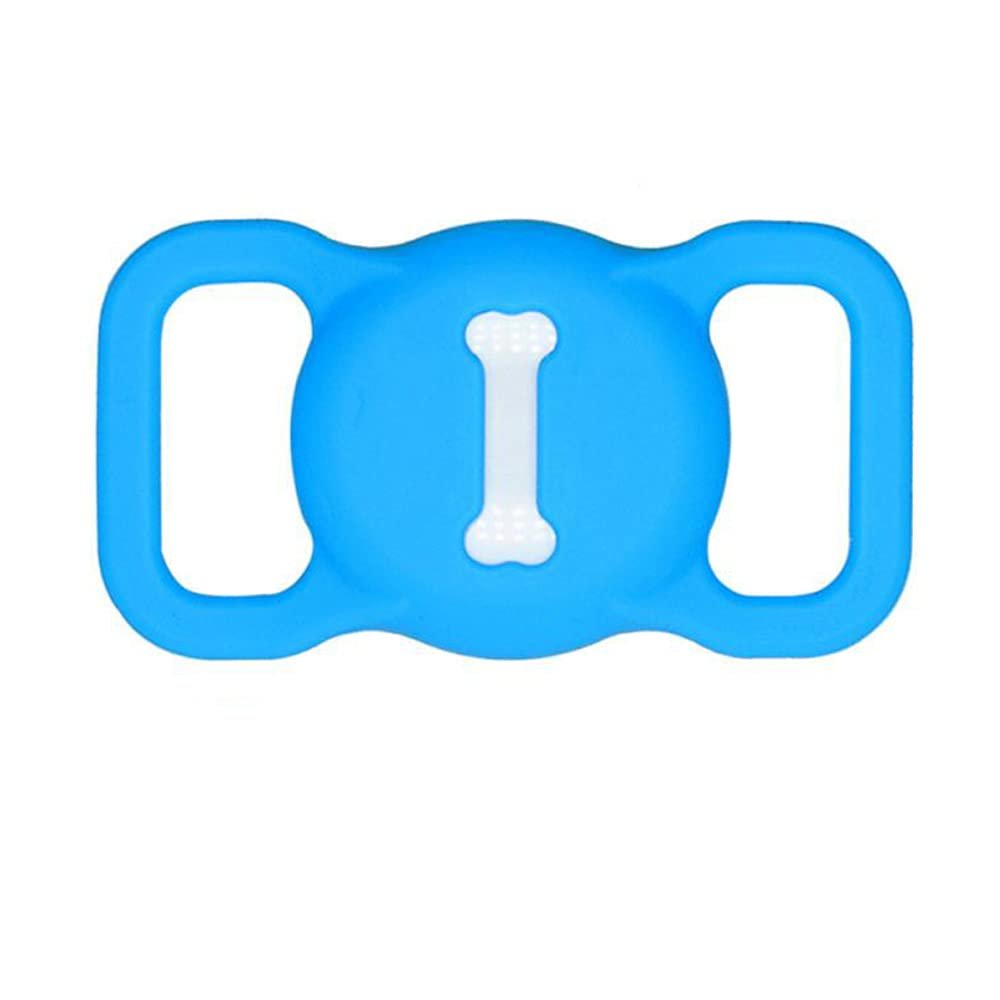 2Pcs Dog Collar Pet Loop Holder Silicone Protective Case for Compatible with Apple Airtag GPS Tracking Finder