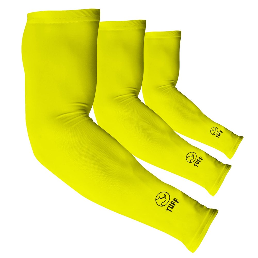 TUFF Compression Cooling Arm Sleeves - Arm Sleeves for Women - UV Protective UPF 50 Arm Sleeves for Men - Sleeves to Cover Arms Tattoo for Cycling, Basketball, Football, Golf, Gym and More