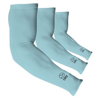 TUFF Compression Cooling Arm Sleeves - UV Protective UPF 50 Arm Sleeves for Men & Women - Sleeves to Cover Arm Tattoo for Cycling, Basketball, Football, Golf, Gym and More Sky Blue 3 Pair