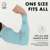 TUFF Compression Cooling Arm Sleeves - UV Protective UPF 50 Arm Sleeves for Men & Women - Sleeves to Cover Arm Tattoo for Cycling, Basketball, Football, Golf, Gym and More Sky Blue 3 Pair view 2