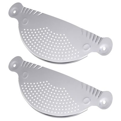 2pcs Stainless Steel Pan Strainer Easy Draining Kitchen Tool for Pasta Rice and Vegetables and Odor-resistant Sieve for Everyday Use