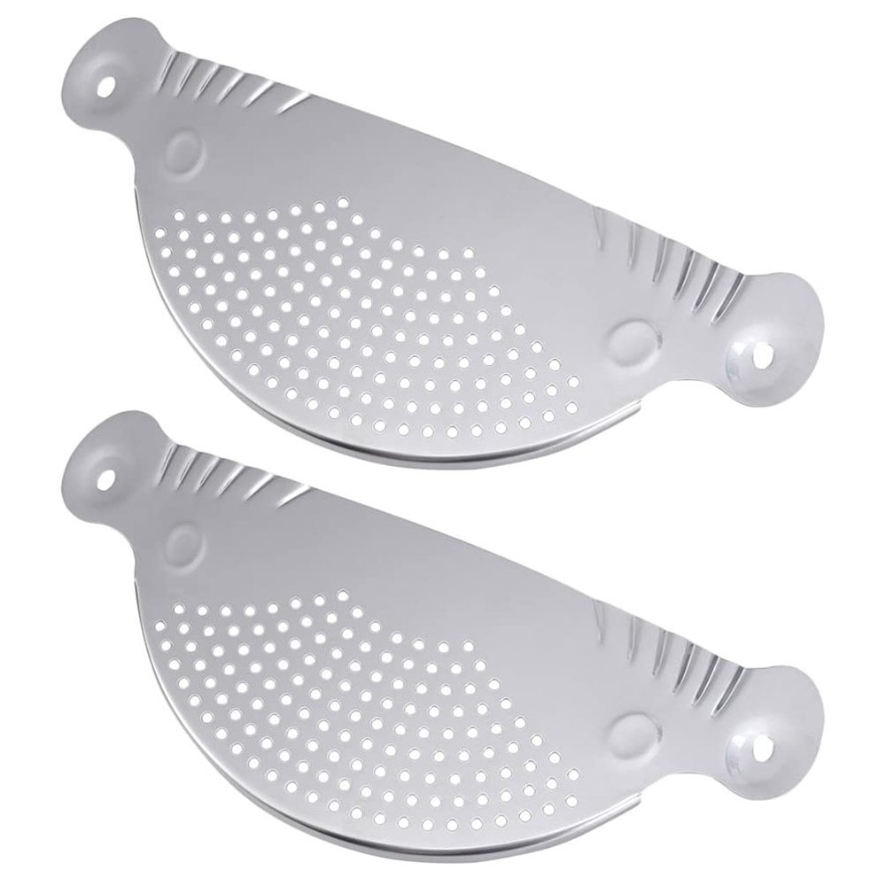 2pcs Stainless Steel Pan Strainer Easy Draining Kitchen Tool for Pasta Rice and Vegetables and Odor-resistant Sieve for Everyday Use