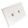 1 Pack Ethernet Wall Plate -Single Gang 2 Ports RJ45 Cat6 Keystone Jack Female-to-Female, Trapezoidal Inline Coupler, Standard Size, White view 2