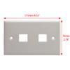 1 Pack Ethernet Wall Plate -Single Gang 2 Ports RJ45 Cat6 Keystone Jack Female-to-Female, Trapezoidal Inline Coupler, Standard Size, White view 4