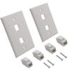 2 Packs Ethernet Wall Plates -Single Gang 2 Ports RJ45 Cat6 Keystone Jack Female-to-Female, Trapezoidal Inline Coupler, Standard Size, White view 1